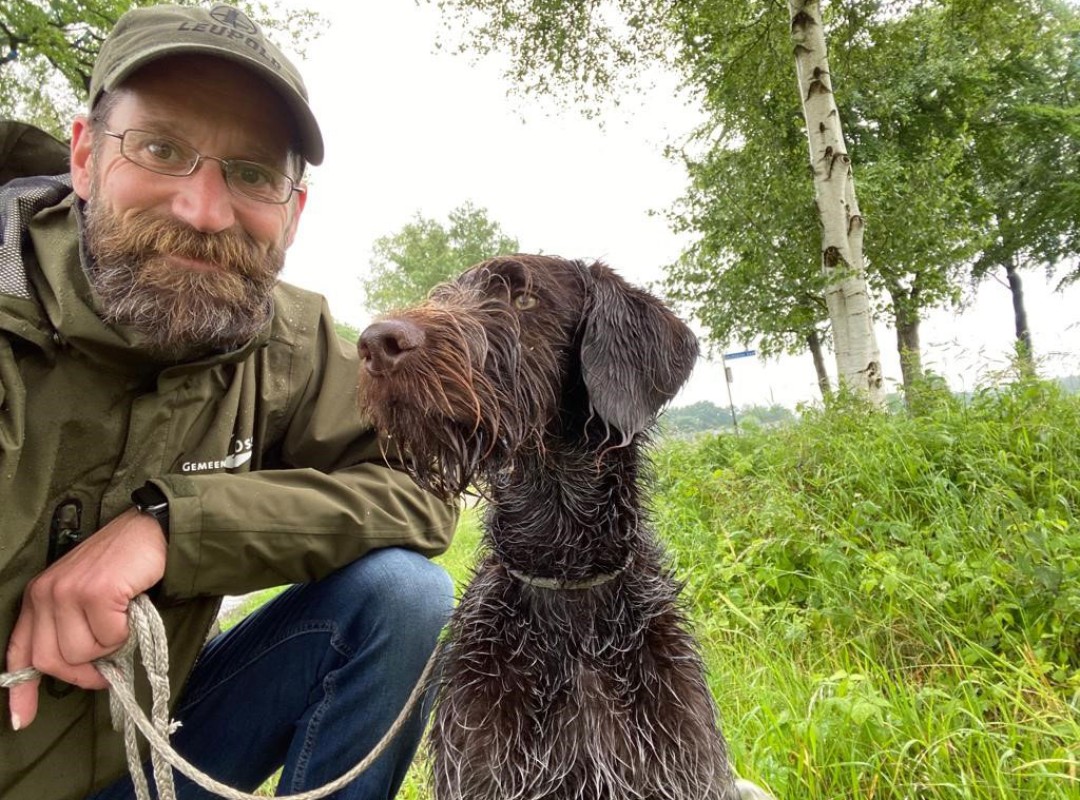 Wouter met zijn hond