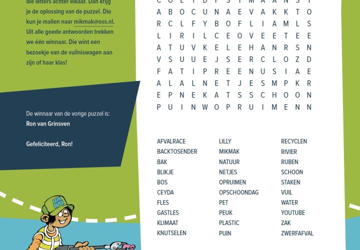 Woordzoeker puzzel 