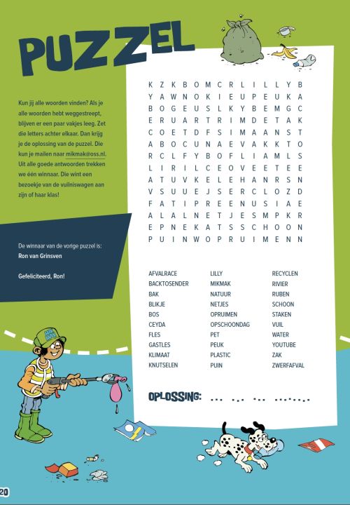 Woordzoeker puzzel 