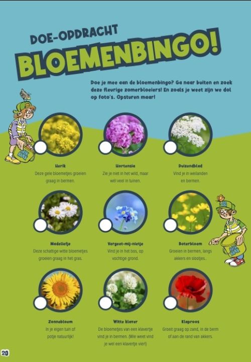 Bloemenbingo kaart 